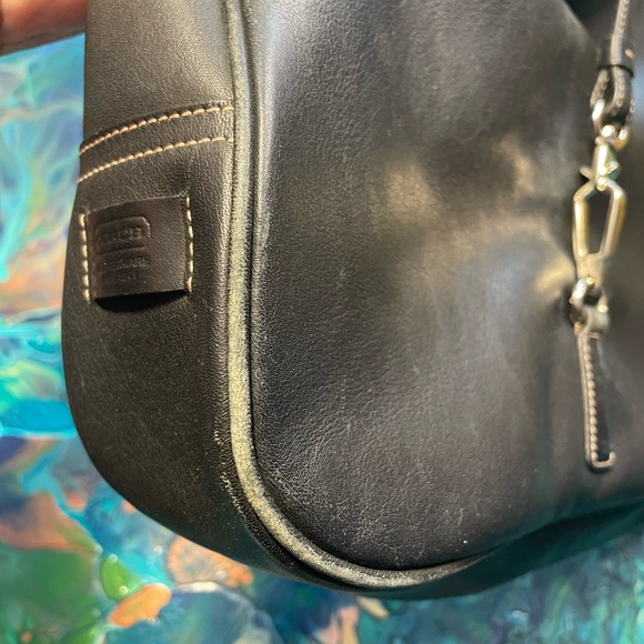 Coach Hampton Clip Lock Black Leather Shoulder Bag - Picture 11 of 16